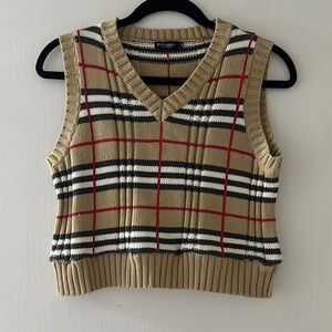Burberry Tan Plaid Women's Sweater Vest